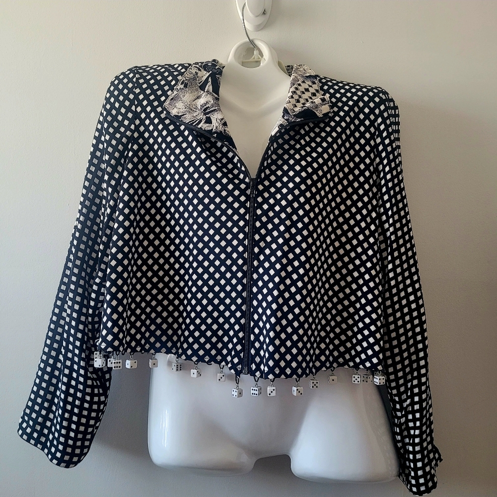 Vintage Dorothy Schoelen Jacket With Dice Charms At Hem. Size: Large